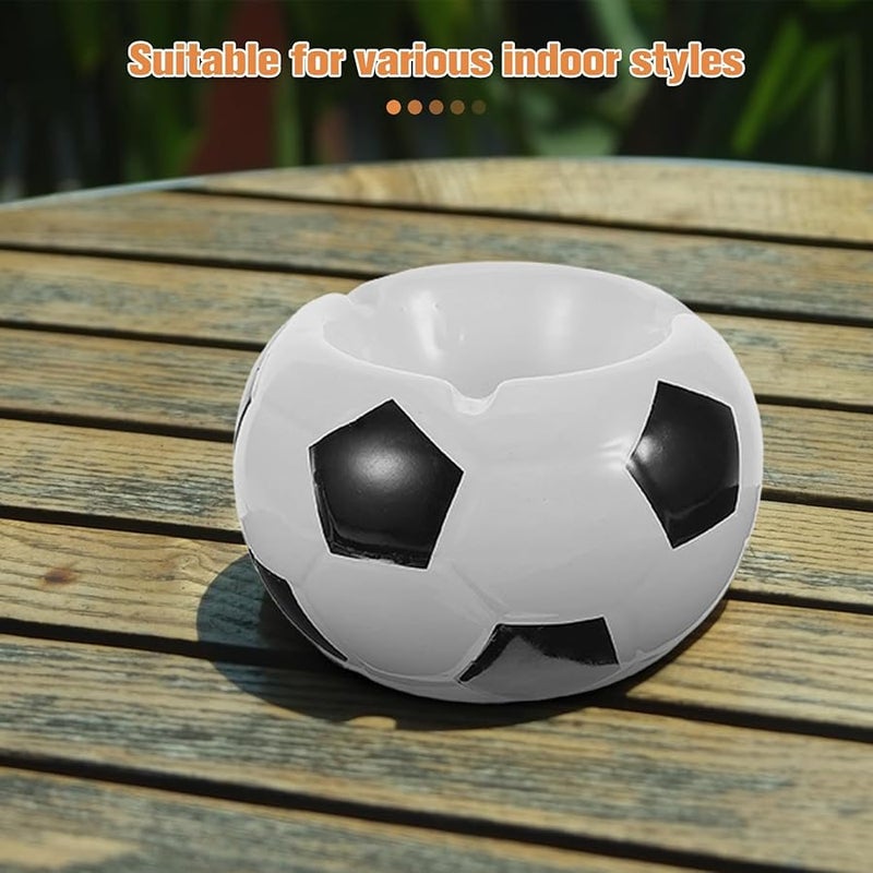 Ceramic Mini Soccer Ball Ashtray with Lid Retro Desktop Decoration for Home Outdoor - Image 4
